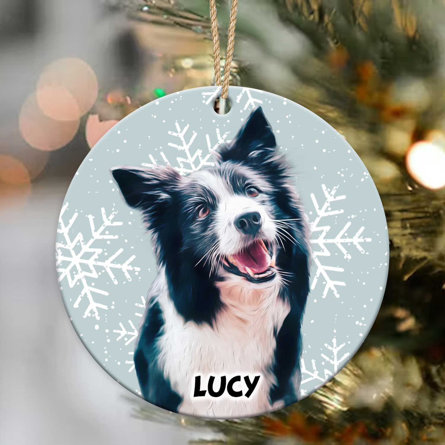 personalized dog christmas ornament pet portrait christmas decoration