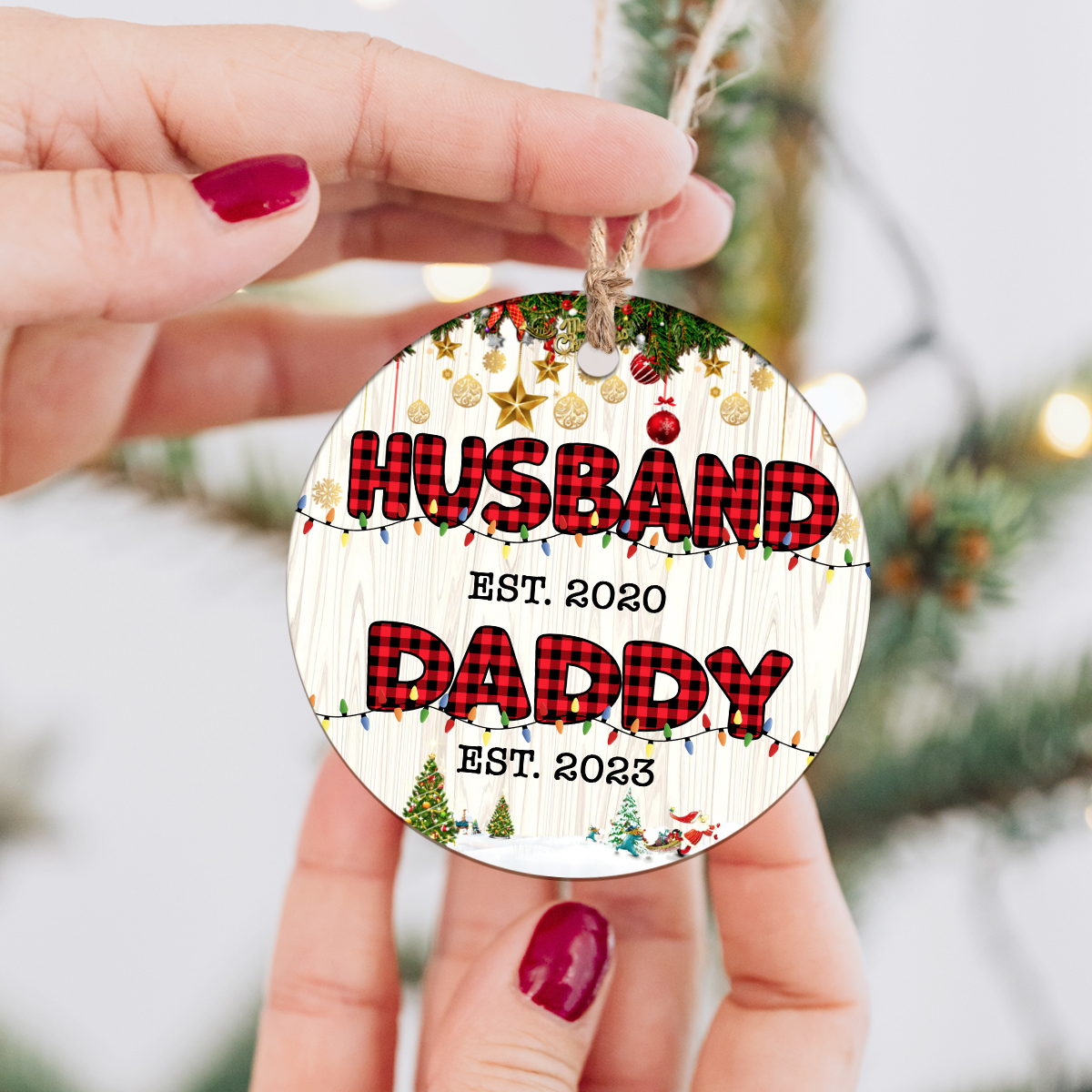 custom husband daddy est ceramic ornament christmas gift for new dad first time daddy christmas ornament