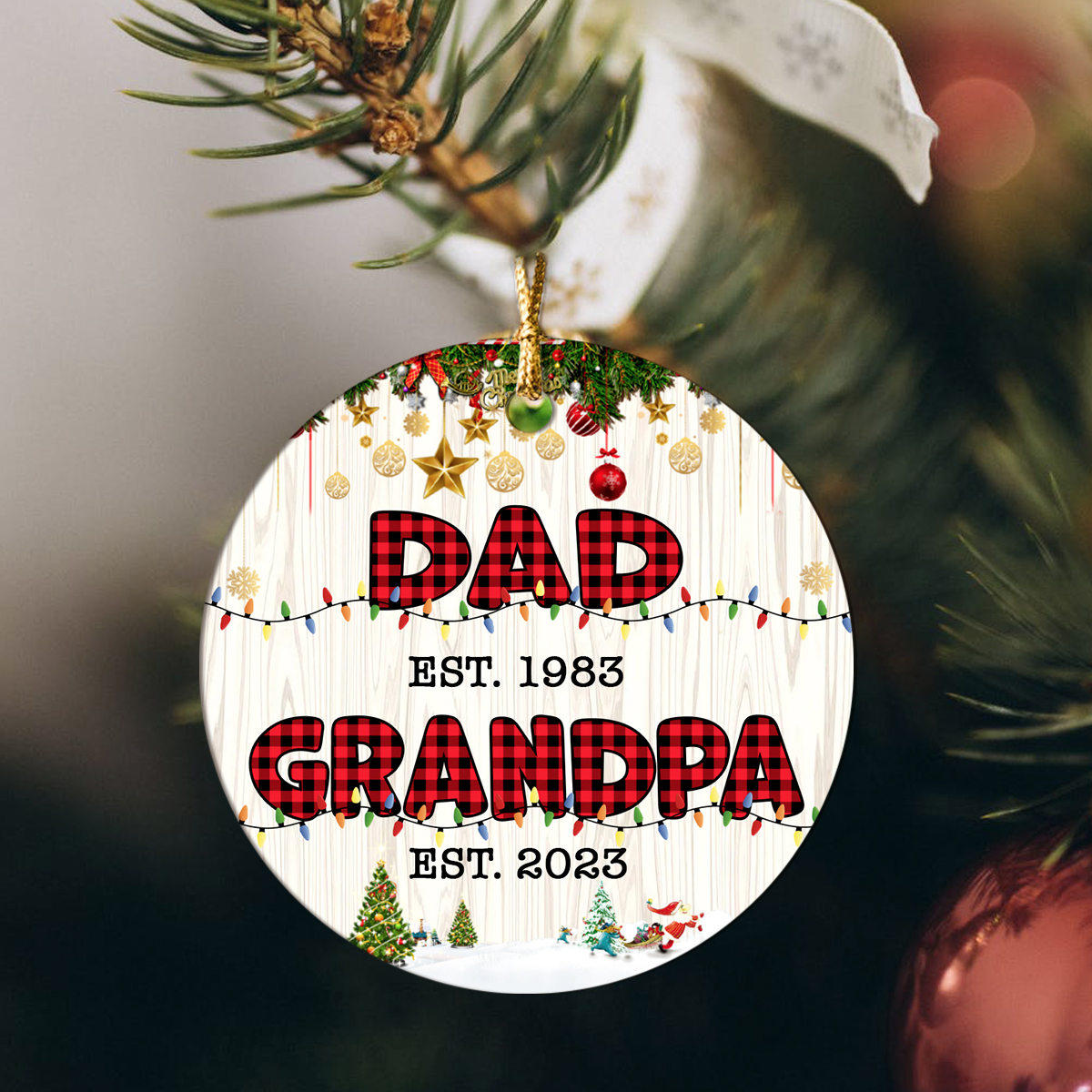 custom dad grandpa christmas ceramic ornament new grandpa gifts first time grandpa ornament