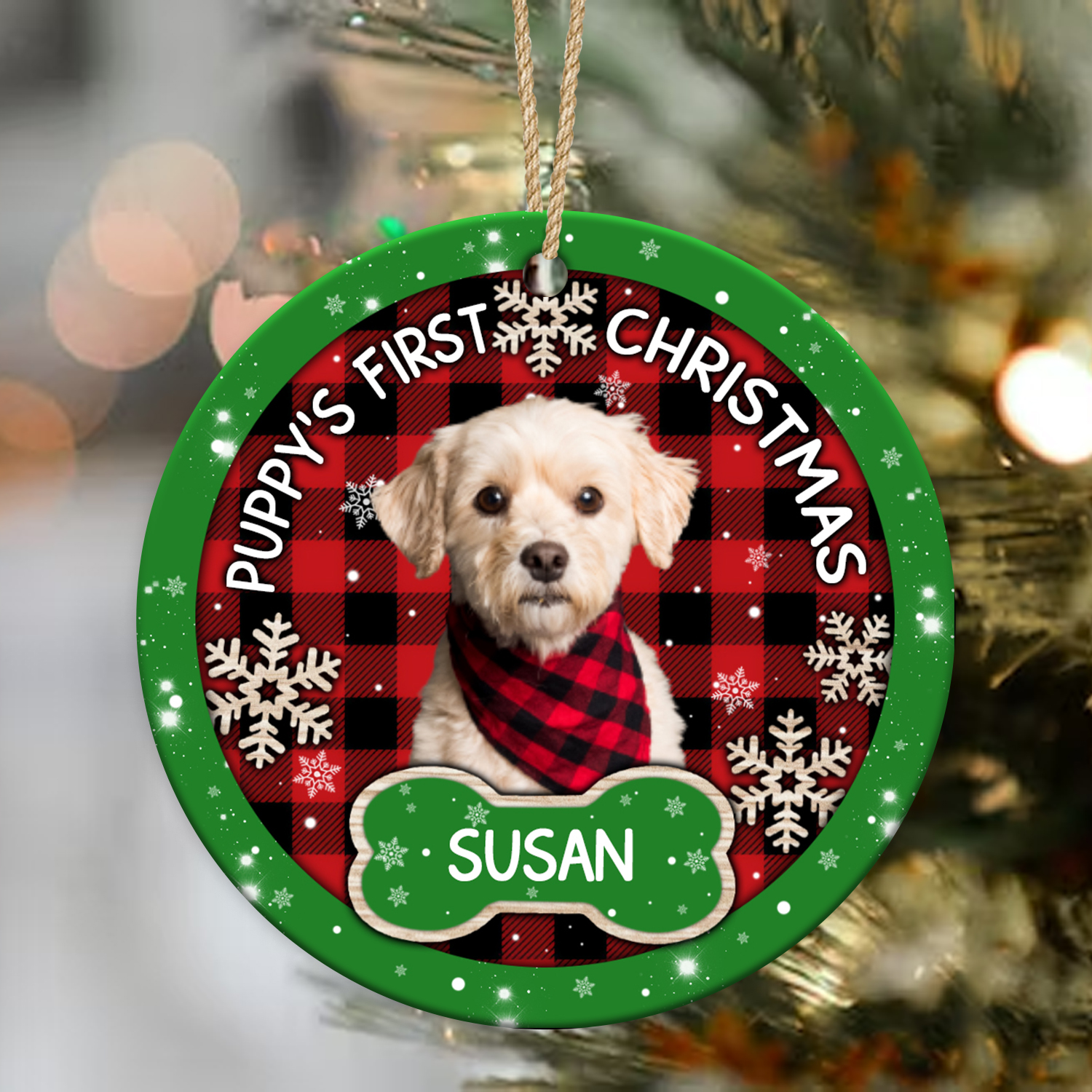 Dog's First Christmas Ornament, Puppy's First Christmas, Xmas Gift