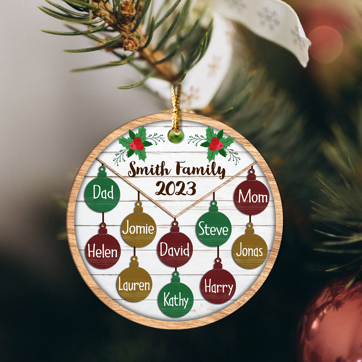 Unique Custom Family Christmas Tree Ornament 2023 